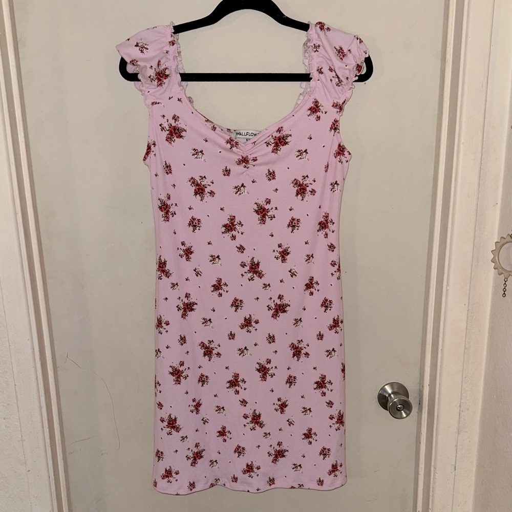 Wallflower floral ribbed dress